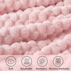 BEDELITE Fleece Blanket - 3D Jacquard Decorative Pink Throw Blankets for Women's Couch & Bed, Soft and Cozy Warm Plush Fluffy Blanket, Cute Birthday Gift for Women, 50x70 Inches