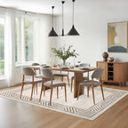 GarveeHome Bordered Bedroom Rugs 5x7 Ultra-Soft Indoor Carpet, Non-Slip Modern Geometric Living Room Rug, Stain-Resistant Neutral Accent Floor Cover for Dining Room, Nursery, Office, Beige