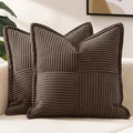 MIULEE Decorative Throw Pillow Covers for Couch 18x18 Inch Dark Brown