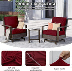 8Pcs Outdoor Cushion Covers, Patio Cushion Covers,Stretch Elastic Slipcovers, Replacement Washable & Reusable Furniture Protector for Patio Couch (Claret,Cover Only)