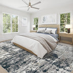 9x12 Area Rug for Living Room, Washable Modern Abstract Large Area Rug Neutral Soft Non Slip Kids Rug Stain Resistant Indoor Carpet for Bedroom Dining Room Playroom Office(BlackGrey, 9'x12')
