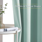 NICETOWN Seafoam Green Curtains 2 Panels 84 inches Long - Grommet Blackout Thermal Insulated Room Darkening Sound Reducing Window Drapes for Living Room/Bedroom, W52 x L84