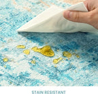 2x6 Teal Blue Rug Runners for Hallways Kitchen Runner Rug Non Slip Washable Long Runner Rugs with Rubber Backing Soft Abstract Carpet Runner for Bedroom, Kitchen, Bathroom, Entryway