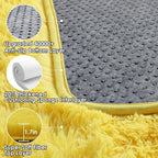 ONASAR Yellow Runner Rugs for Bedroom Living Room, Fluffy 2x6 Bedside Hallway Area Rug, Ultra Soft Plush Furry Faux Fur Non Slip Floor Carpet for Nursery Kids Dorm Closet Home Decor Aesthetic