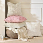 decorUhome Easter Beige Egg Pillow Covers 12x20 Inch Set of 2, Soft Plush Faux Wool Jacquard Cushion Covers, Farmhouse Neutral Fuzzy Spring Easter Holiday Decor for Couch Sofa Bed