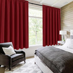 DWCN Burgund Short Blackout Curtains for Bedroom/Kitchen, Thermal Insulated Energy Saving Room Darkening Curtains for Living Room (W60 x L36 inch, Set of 2 Panels, Top of Rod Pocket)