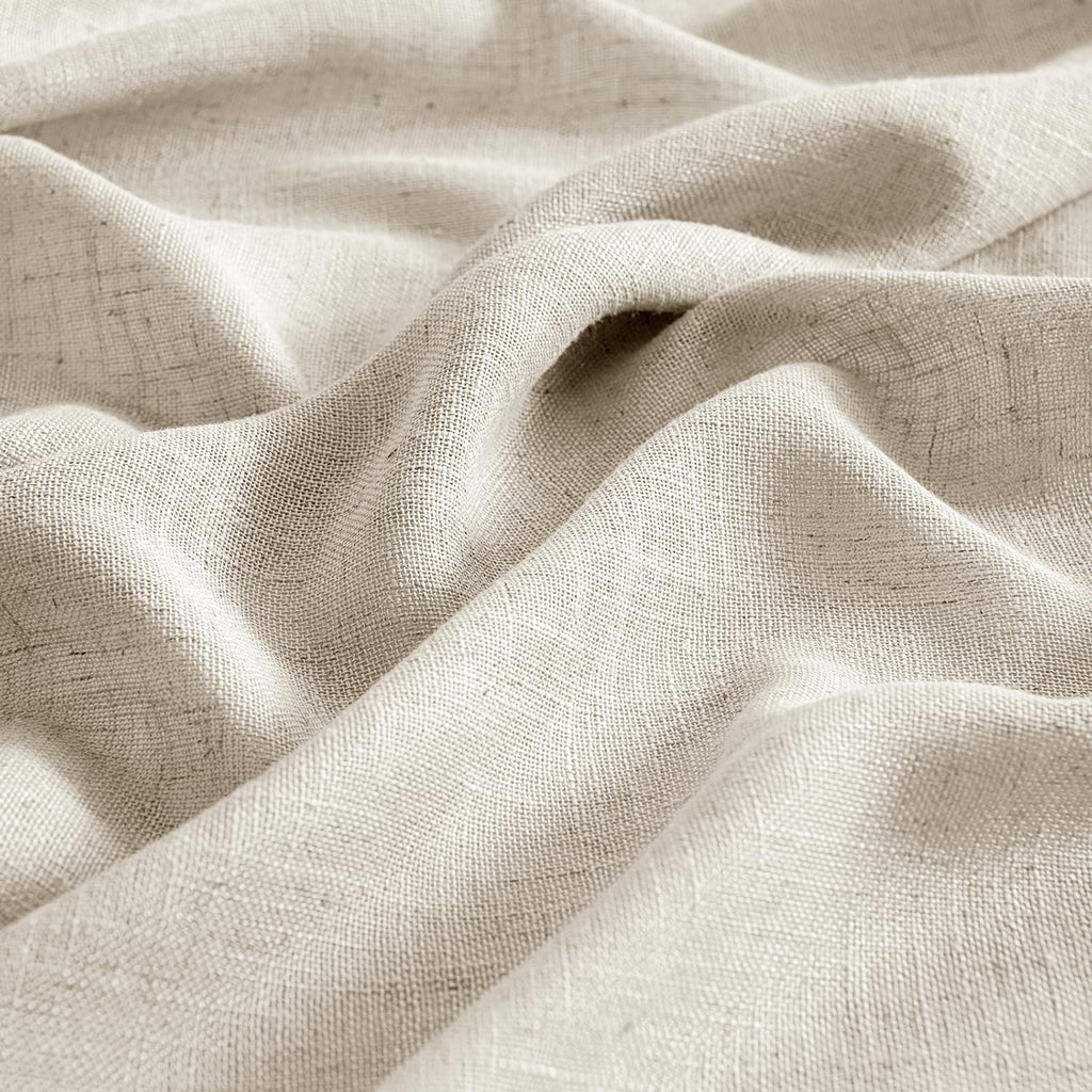 MIULEE Cream Linen Curtains 52x108 Inches Long for Bedroom and Living Room
