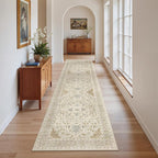 Madane Kitchen Runner Rug - 2x7 Runner Rugs with Rubber Backing Non Slip Vintage Washable Rug Runner Ultra-Thin Throw Carpet Runners for Hallways Bedroom Laundry Room (2'x7', Beige/Blue)