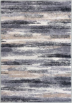 Lansny Modern Abstract 5x7 Machine Washable Area Rug Non-Slip Soft Bedroom Living Romm Rug Grey Black Multi Ultra Thin Print Faux Wool Floor Carpet Throw Rugs for Nursery Playroom Dining Room Indoor