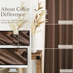 Caramel Brown Linen Curtains for Living Room Extra Long 126 Inches Long Back Tab Light Filtering Semi Sheer Curtain Vintage Rustic Decor Floor to Ceiling High Window for Bedroom 52x126, 2 Panels
