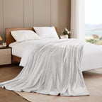 Exclusivo Mezcla Soft Waffle Fleece Bed Blanket King Size, Heather Gray
