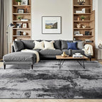 Toneed Abstract Area Rug 6x9 Modern Washable Rug Soft Non Slip Rug Low Pile for Bedroom Living Room Dining Room Slate Grey
