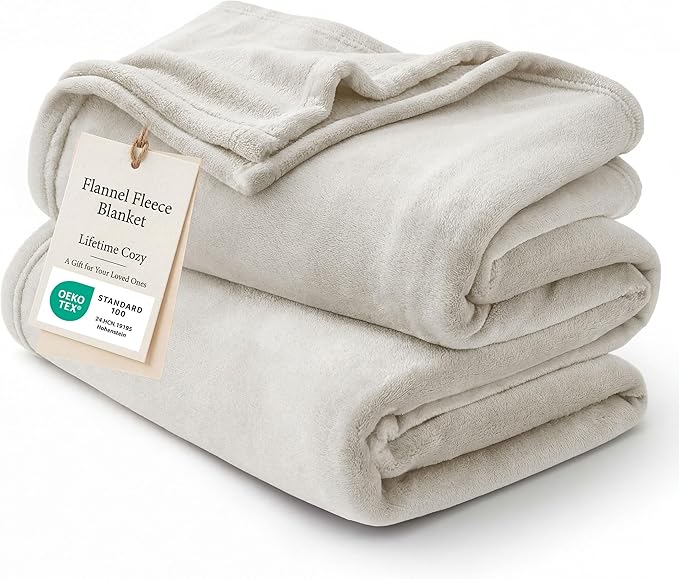 Bedsure GentleSoft Fleece Bed Blankets Large Size Linen - Soft Lightweight Fuzzy Cozy Luxury Oversized King Blanket Microfiber, Room Home Decor Gifts for Women and Men, 120x120 inches