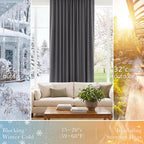 Pony Dance Short Blackout Curtain Panels for Bathroom - Red Drapes Christmas Home Decoration Modern Elegant Back Tab Room Darkening Energy Saving Curtains for Kitchen, 42 x 40 inch, Grey, One Pair