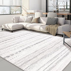Nakagishi 5x8 Area Rug Living Room: Washable Boho Large Neutral Soft Farmhouse Rugs Stain Resistant Modern Indoor Floor Non-Slip Carpet for Bedroom Nursery Kids Playroom Office Dining Room Dorm- Gray
