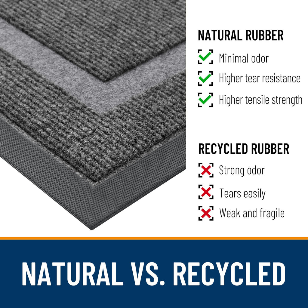 OLANLY Front Door Mat Outside 59x23, All-Season Heavy-Duty Rubber Doormat