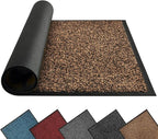 Mibao Super Absorbent Front Door Mat, 60" x 36", Non-Slip Washable Indoor Doormats, Low Profile Entryway Rug Outdoor, Dirt Resistant Welcome Mats for Front and Back Door Entrance, Brown