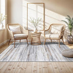 4x5 Area Rugs for Entryway Washable: Easy-to-Clean Rug for Office Kitchen Bedroom Living Room Dining Room - Non Slip Stain and Water Resistant Carpet - Soft Low-Pile Door Mat Beige Grey