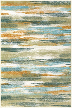 Lansny Modern Abstract 6x9 Machine Washable Living Room Rug Non-Slip Soft Bedroom Area Rug Green Mustard Multi Ultra Thin Print Faux Wool Floor Carpet Throw Rug for Nursery Playroom Dining Room Indoor