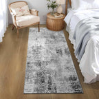 Ompaa 2x6 Rug Runners for Hallways Kitchen Runner Rug Non Slip Washable Grey Long Runner Rugs with Rubber Backing Soft Abstract Carpet Runner for Hallways, Kitchen, Bedroom, Bathroom, Entryway