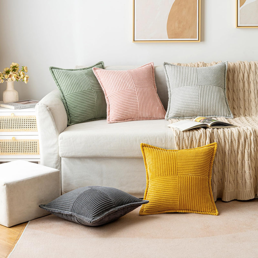 MIULEE Decorative Throw Pillow Covers for Couch 20x20 Light Olive Green