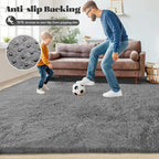 8x10 Area Rugs for Living Room: Fluffy Shag Soft Washable Rug Large Fuzzy Plush Indoor Carpet for Bedroom Nursery Playroom Kids Girls Boys Room (Dark Grey, 8'x10')