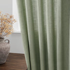 Extra Long Light Sage Linen Curtains 120 Inch for Living Room 2 Panels Set Rod Pocket Back Tab Soft Linen Window Drapes Semi Sheer Light Filtering Privacy High Ceiling Drapes for Farmhouse 52x120