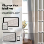Linen Textured Total Blackout Curtains 45 Inches Long, Beige