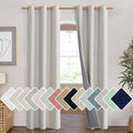 NICETOWN Snowbound Vintage Linen 100% Blackout Curtains for Living Room, Thermal Insulated Curtains 90" Long, Noise Reducing Window Treatment Drapes for Hall Room, 42" Wide Per Panel, Set of 2