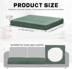 8Pcs Outdoor Cushion Covers, Patio Cushion Covers,Stretch Elastic Slipcovers, Replacement Washable Furniture Protector for Patio Couch,Thick Jacquard Textured Twill Fabric(Matcha Green,Cover Only)