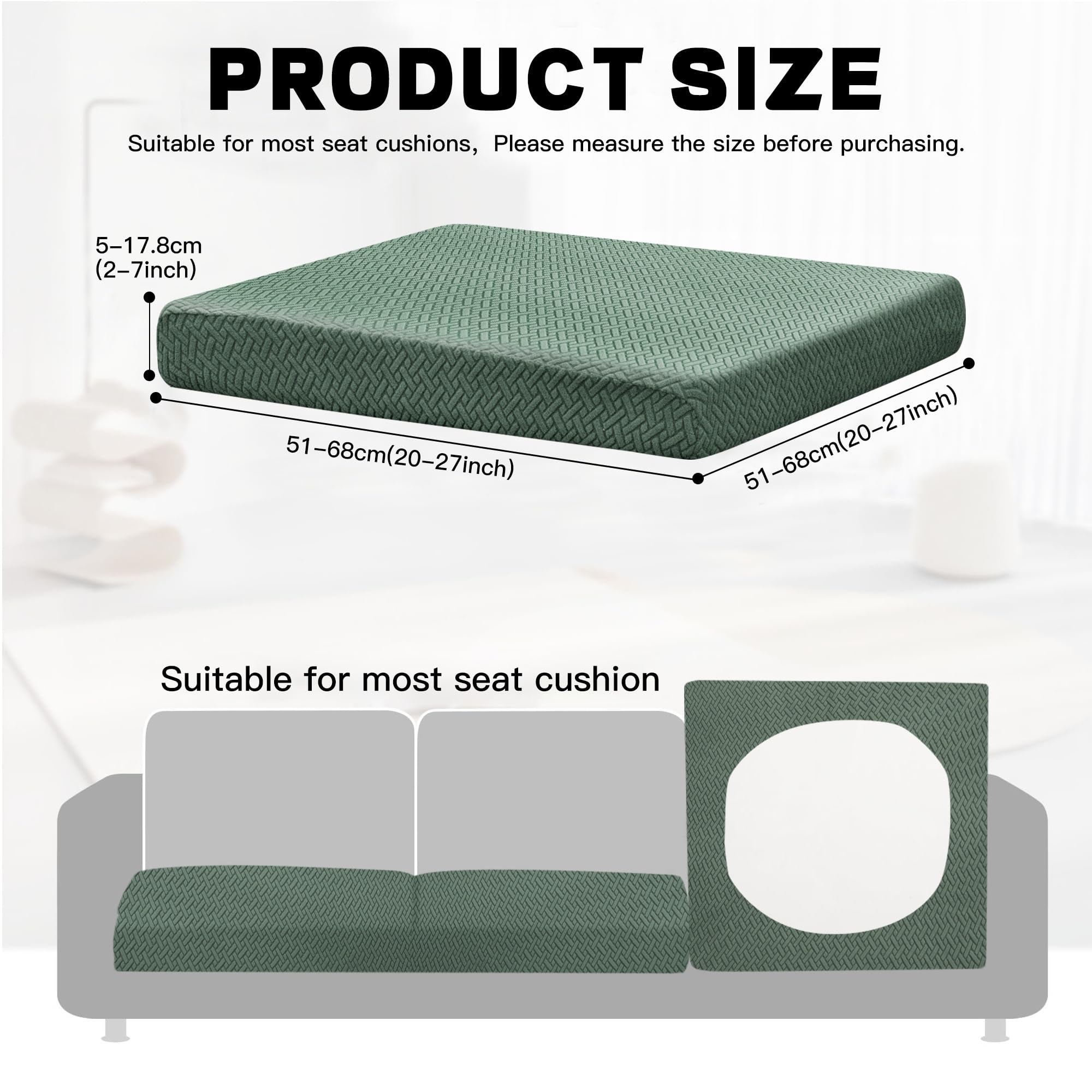 DREAHOTEXTIL 8Pcs Outdoor Cushion Covers, Elastic Patio Cushion Covers