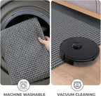 KOZYFLY Runners for Hallways 3x8 ft Washable Kitchen Runner Non Slip Rubber Backed Hall Runners Cotton Entryway Runner Rugs Floor Carpet for Indoor Backdoor Bedroom Kitchen, Grey/Dark Grey