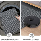 KOZYFLY Extra Long Runners for Hallways 3x20 ft Washable Kitchen Runner Non Slip Rubber Backed Hallway Rug Cotton Entryway Runner Rug Floor Carpet for Indoor Hall, Kitchen, Stair, Grey/Dark Grey