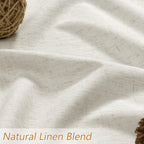 Guken 100% Blackout Linen Curtains for Bedroom 95 Inches Long Natural Cream Black Out Curtain Back Tab Thermal Insulated Room Darkening Window Drapes for Living Room 2 Panels Beige Ivory 52x95