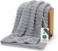 Bedsure GentleSoft Twin Blanket for Couch - Cozy Soft Blankets for Women, Cute Small Fleece Throws for Girls, Light Grey, 60x80 Inches