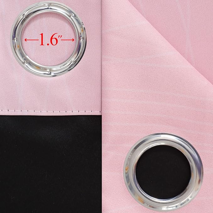 Estelar Textiler Ombre Grey and Pink Blackout Curtains for Bedroom 54 Inch