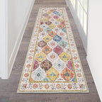 HEBE Hallway Runner Rug 2'x6' Washable Vintage Distressed Area Rugs Non Slip Laundry Rug Runner Boho Floor Carpet Runners for Hallways Entryway Laundry Room Kitchen Bathroom