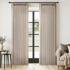 MIULEE Pinch Pleated Thick Linen Curtains 84 Inches Long 2 Panels for Living Room Bedroom, Linen Texture Memory Trained Pleat Drapes Rustic Farmhouse Track System Curtains with Hooks&Rings, Taupe