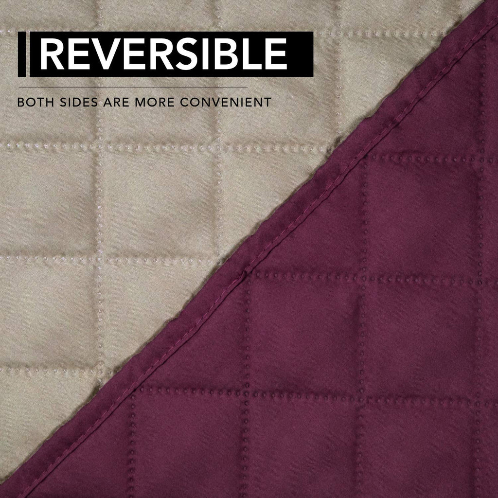 Easy-Going Reversible Couch Cover, Oversized Recliner, Wine/Beige