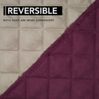 Easy-Going Reversible Couch Cover, Oversized Recliner, Wine/Beige