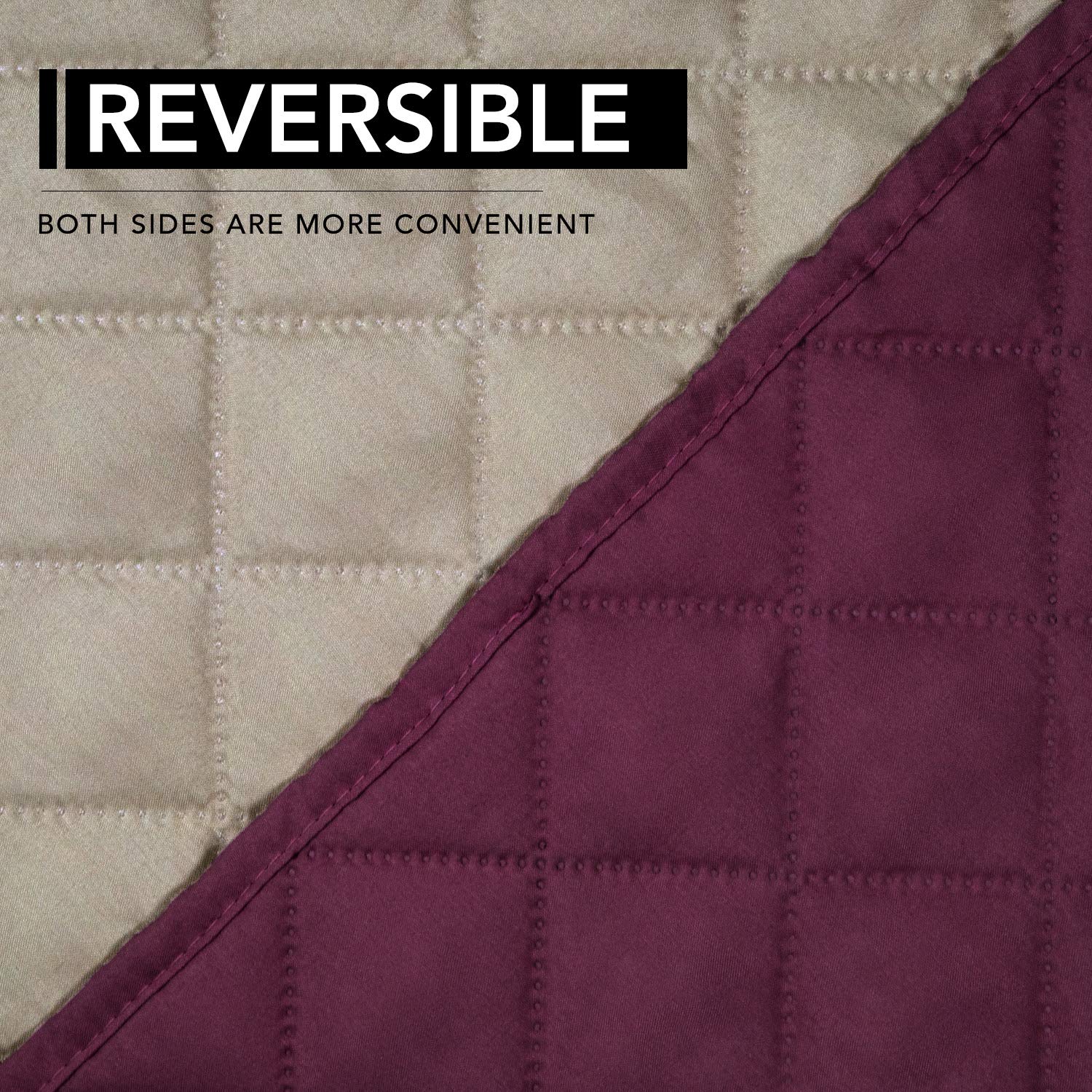 Easy-Going Reversible Couch Cover, Oversized Recliner, Wine/Beige