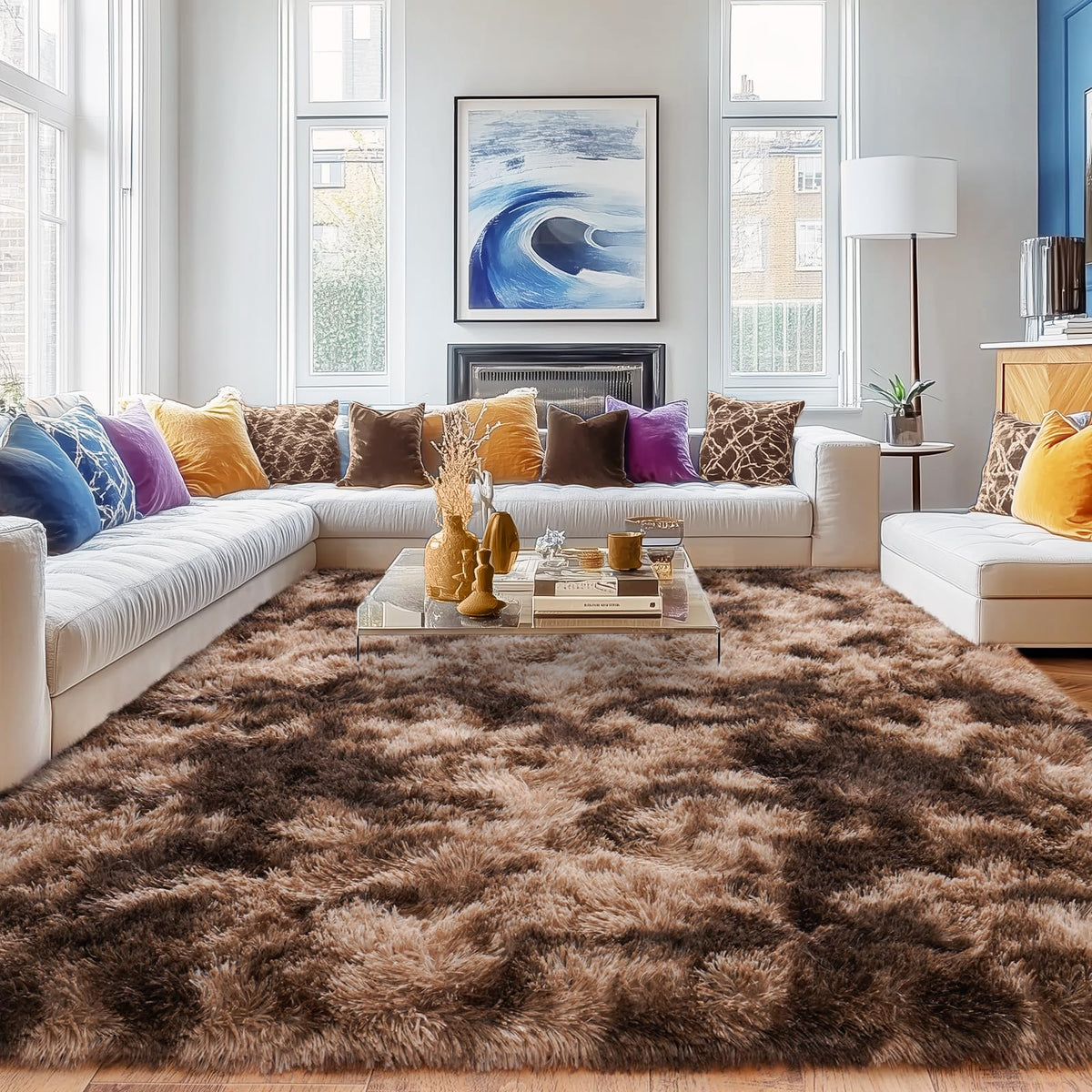 Quntue Rugs for Living Room 5x7, Soft Shaggy Modern Shag Area Rug for Bedroom, Upgrade Non-Slip Plush Fluffy Carpet for Kids Boys Girls Room Home Decor Aesthetic, Dark Grey