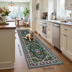 HEBE Washable Hallway Runner Rug 2'x 8' Non Slip Kitchen Rugs Runner,Low Pile Entryway Rug Laundry Room Mat Floral Carpet Runners for Hallways, Kitchen,Bathroom,Laundry,Bedside Rug