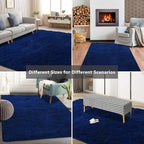 Shag Area Rugs for Bedroom Living Room,4X6 Ultra Soft Fluffy Area Rugs for Dorm, Indoor Carpet Nursery Rugs for Kids Room Home Decor, Navy Blue