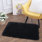 Tepook Super Soft Fluffy Rug for Bedroom, Modern Shaggy Fuzzy Kids Rugs for Living Room, Plush Indoor Nursery Home Decor Dorm Carpet with Non-Slip Bottom, Black, 2 X 3 Feet