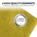 Yakamok Mustard Yellow Linen Textured Curtains 84 Inches Long for Bedroom
