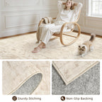 Luxturiy 8x10 Area Rugs Living Room: Bedroom Washable Carpet Beige/Brown