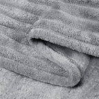 BEDELITE Fleece Blanket Twin Size – 3D Ribbed Jacquard Soft and Warm Decorative Fuzzy Blankets – Cozy, Fluffy, Plush Lightweight Throw Blankets for Couch, Bed, Sofa(Grey, 60x80 inches)