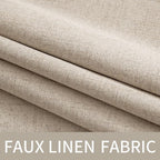 MIULEE 100% Blackout Linen Curtains for Bedroom 52x90 Inches Taupe
