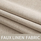 MIULEE 100% Blackout Linen Curtains for Bedroom 52x84 Inches Taupe